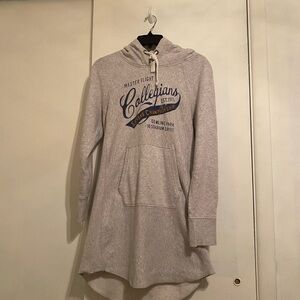 H&M Gray Collegiate Hoodie Cozy Tunic Dress Long Sleeve, Women Size L